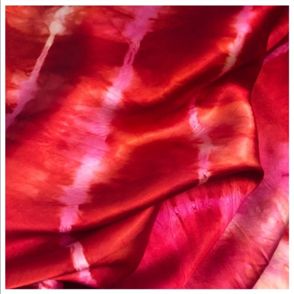 1940’s Hand Dyed Bright Pink Silk Slip Dress, Vintage Tie Dyed Slip Dress, S/M - Picture 8 of 8